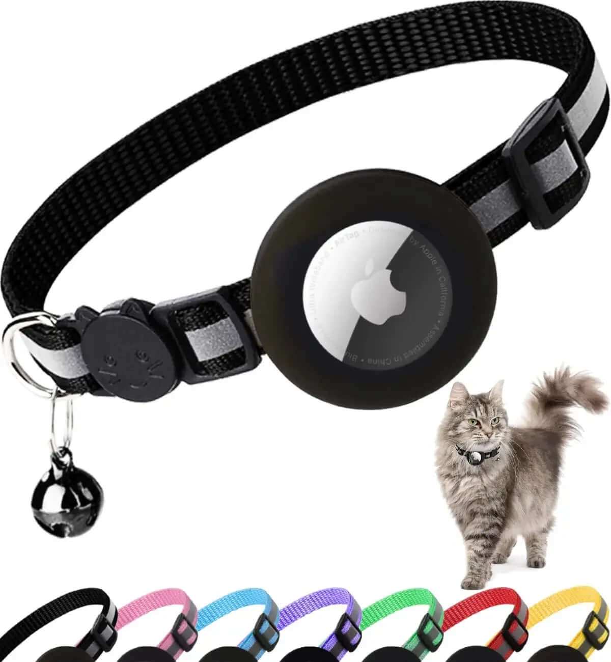 AirTag Cat Collar - Breakaway Reflective Safety Collar with AirTag Holder