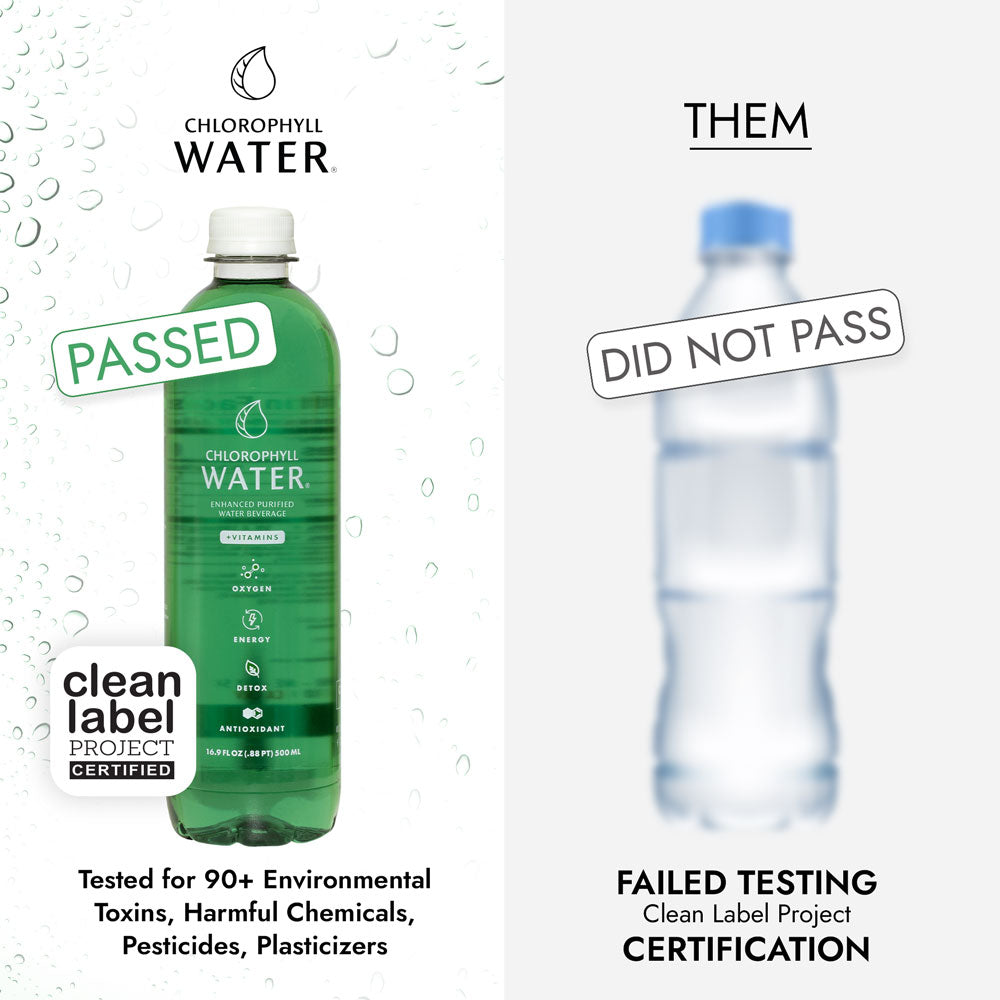 Chlorophyll Water® (Case of 12): Chlorophyll & Ultra-Purified Water with Essential Vitamins A, B12, C and D3