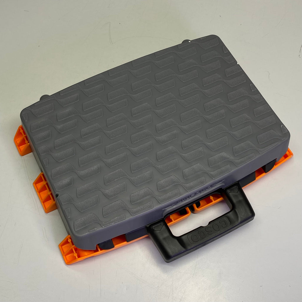 COSCO Folding Step Stool Plastic 12.5"L x 8.5"W x 8"H Orange & Grey 11903BGO1E