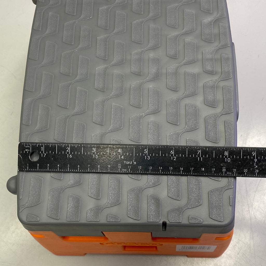 COSCO Folding Step Stool Plastic 12.5"L x 8.5"W x 8"H Orange & Grey 11903BGO1E