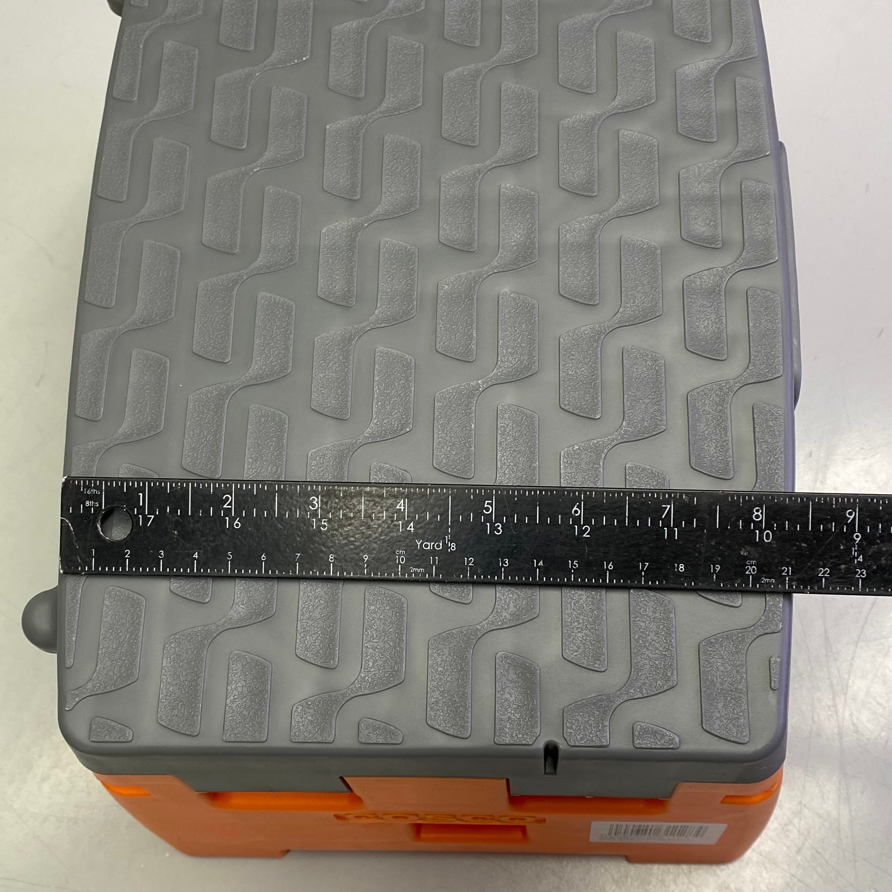COSCO Folding Step Stool Plastic 12.5"L x 8.5"W x 8"H Orange & Grey 11903BGO1E