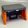 COSCO Folding Step Stool Plastic 12.5"L x 8.5"W x 8"H Orange & Grey 11903BGO1E