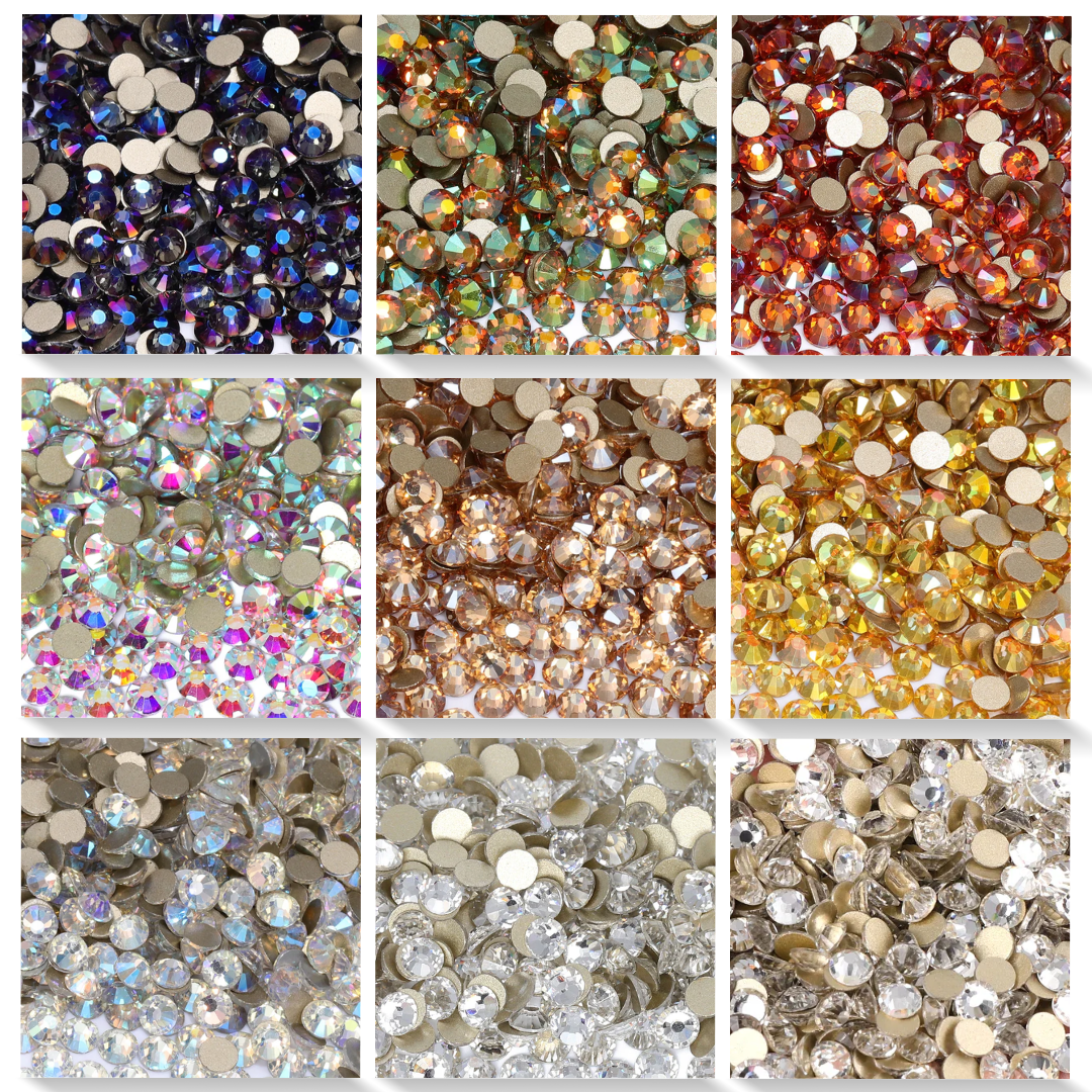SS3-SS30 Gold Bottom Flat Back Glass High Quality Crystal Rhinestones