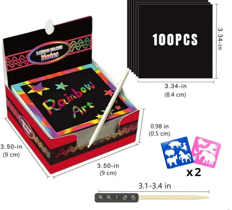 Dazzling Scratch Painting Kit - Parent-Child Interactive DIY Craft Toy with Note Cards
