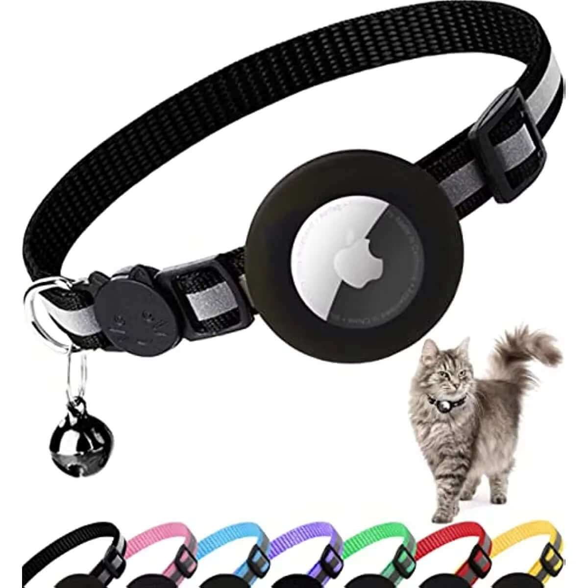 AirTag Cat Collar - Breakaway Reflective Safety Collar with AirTag Holder